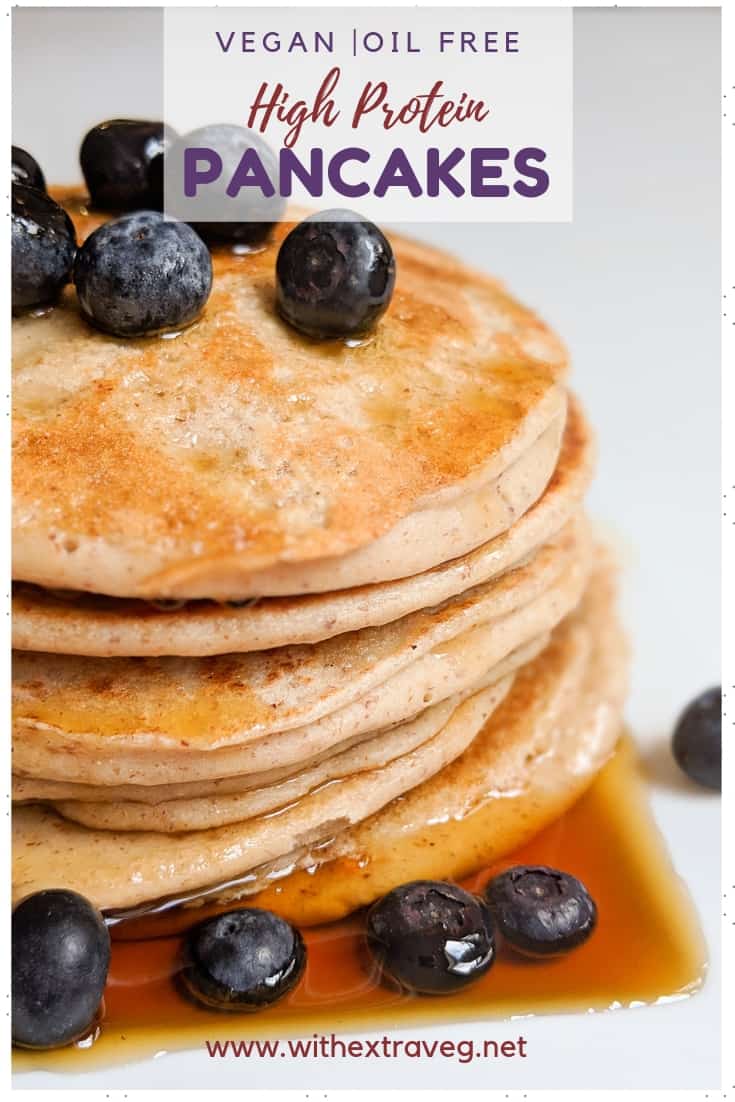 Made with healthy oats, cashews and flaxseeds, these oil free vegan pancakes are the perfect breakfast option for fussy kids. Make up a batch, and then freeze ahead for healthy breakfasts for the week. They also work for school lunches, or healthy snacks. #vegankids #fussykids #highinprotein #oilfree #veganbreakfast