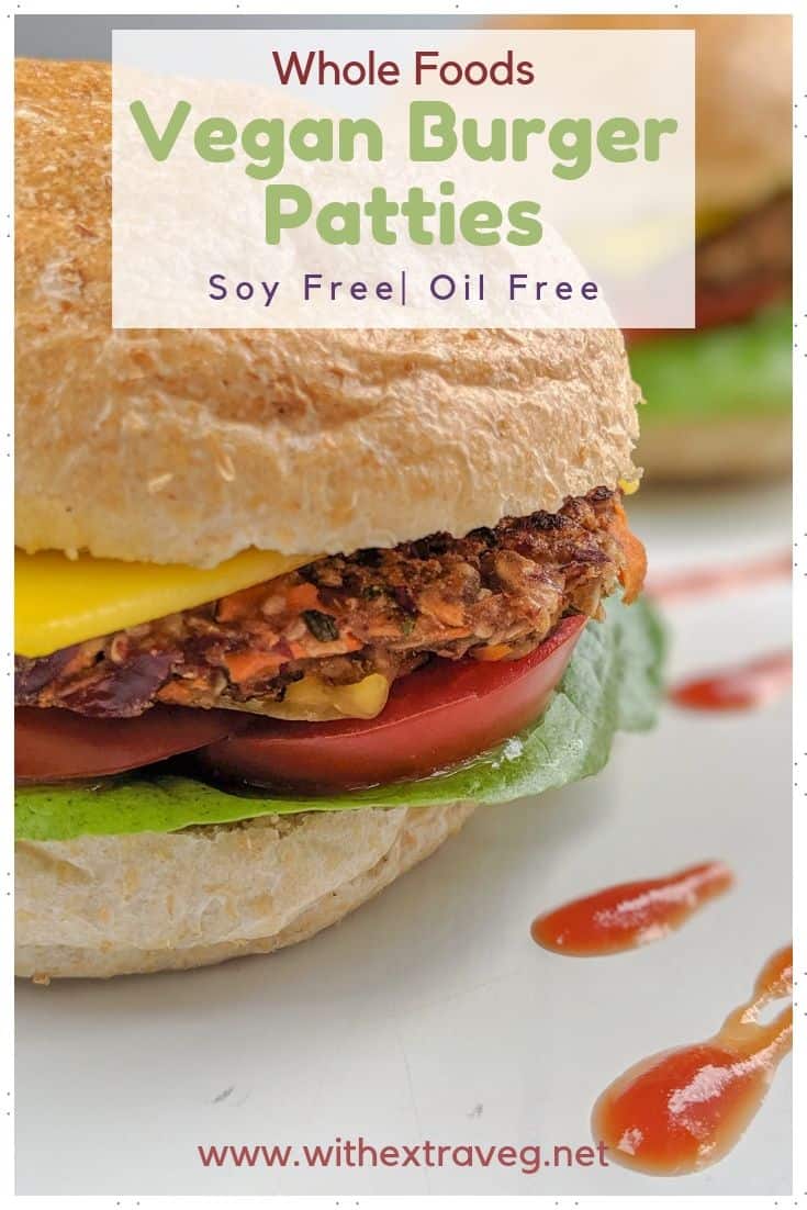 These easy vegan burger patties are made with kidney beans, and have a rich meaty taste, and never fall apart! They make a great vegan dinner, or lunch, or even make a double batch and keep as a freeze ahead meal. This recipe is soy free, vegan and oil free. #veganburgers #oilfreevegan #meatfreeMonday#veggieburger #meatfree