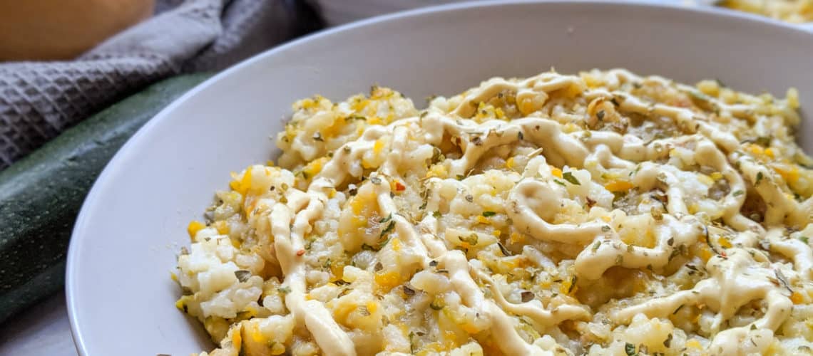 Vegan Pumpkin and Zucchini Baked Risotto-3