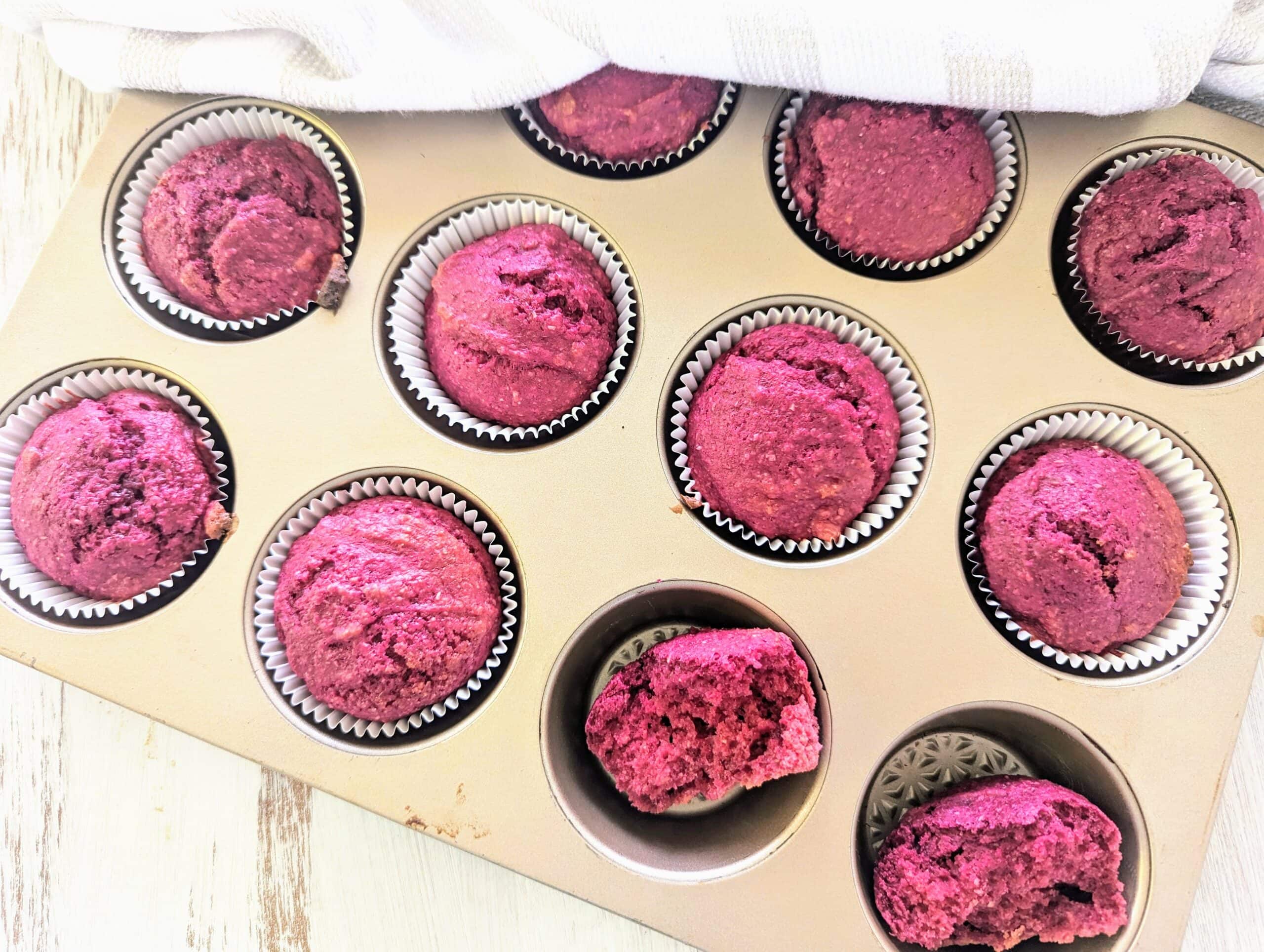 Vegan Beetroot Muffins in Muffin Tray